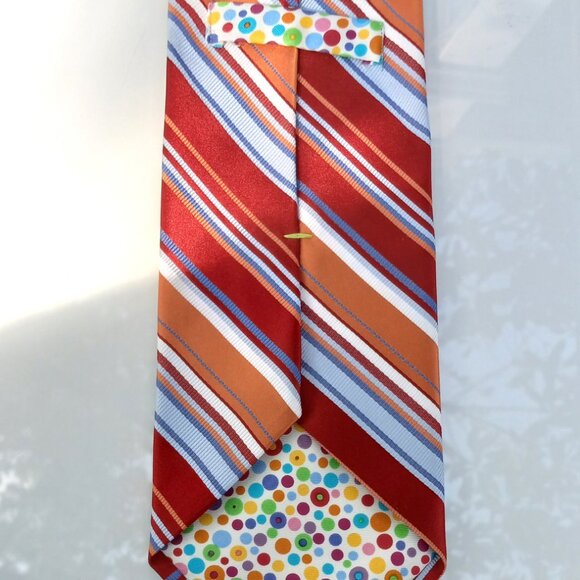 City of London Neck Tie 100% Silk Rep Stripes and Polka Dots - Picture 7 of 11
